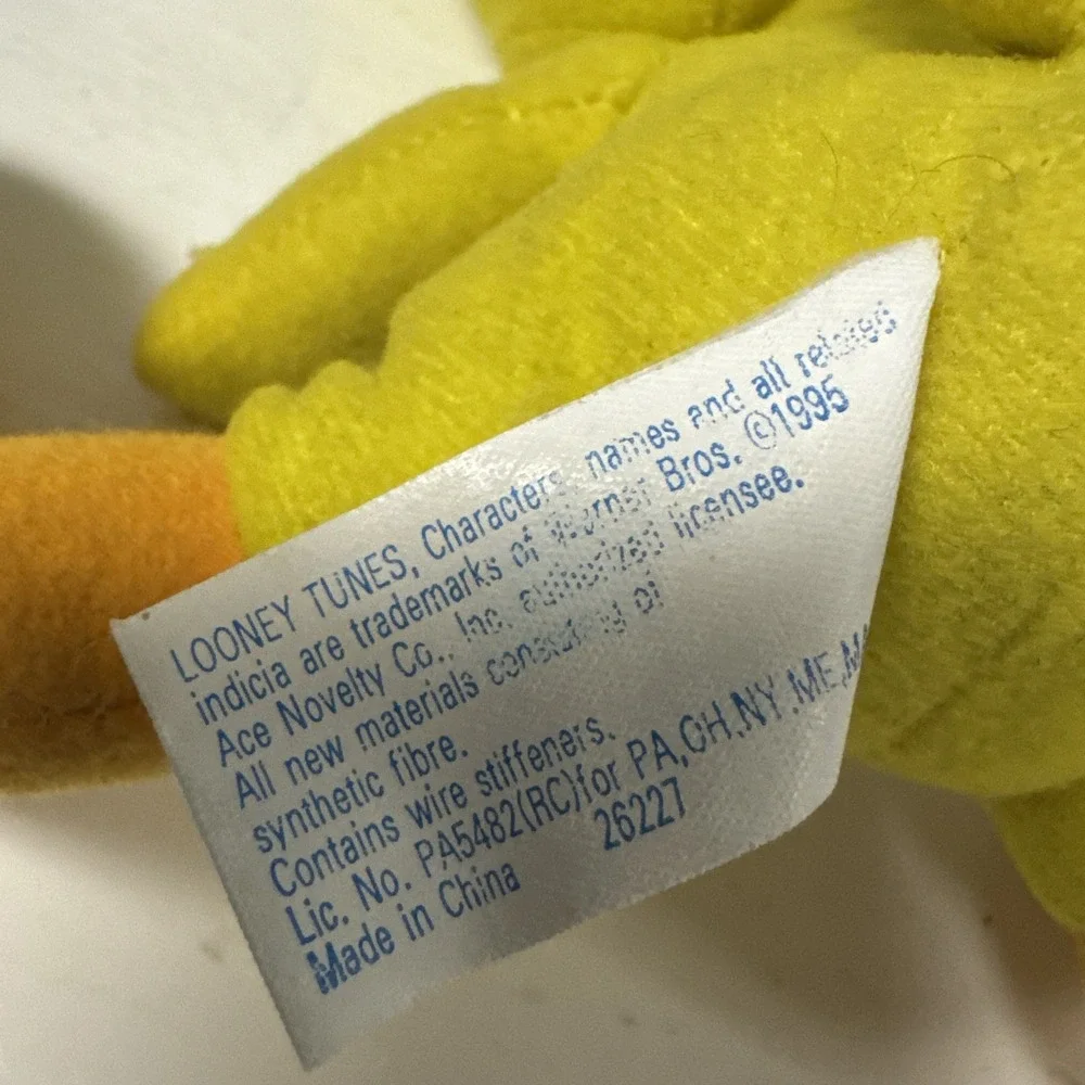 Tweety Bird Looney Tunes Warner Bros 1995 Stuffed Plush Toy Ace Novelty 9